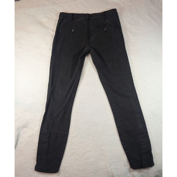 Anthropologie Cropped Pants Button‎ Accent Casual Trousers Black Size 26 - Picture 5 of 13